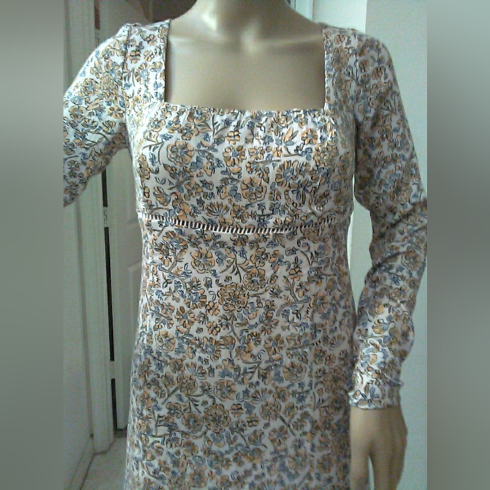 LIKE NEW FREE PEOPLE Chic Long Sleeve Floral Dress ( SUPER SOFT) SZ. 6 - Picture 7 of 7